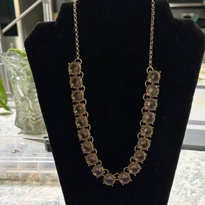 Elegant Gold and Faux Topaz Adjustable Necklace